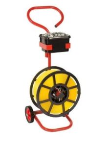 MOBILE STRAPPING DISPENSER FOR POLYPROPYLENE STRAP ON PLASTIC REEL