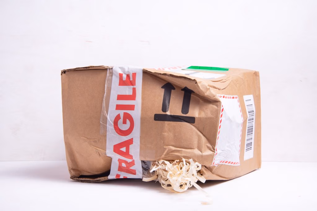 image of a package damaged in transit