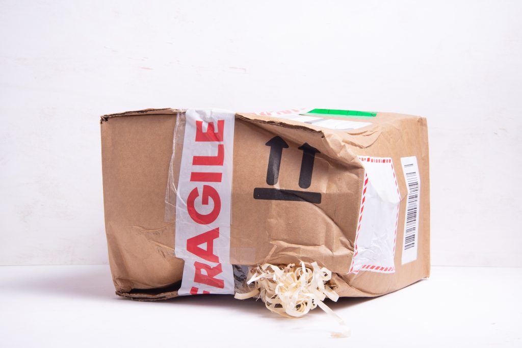 image of a package damaged in transit