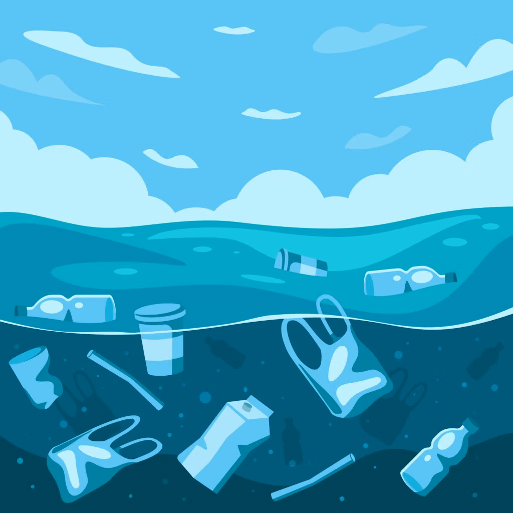 Plastic in the ocean image