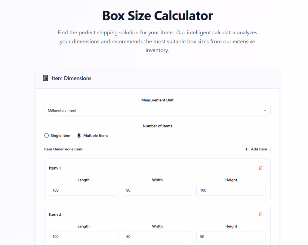 Box Calculator Tool