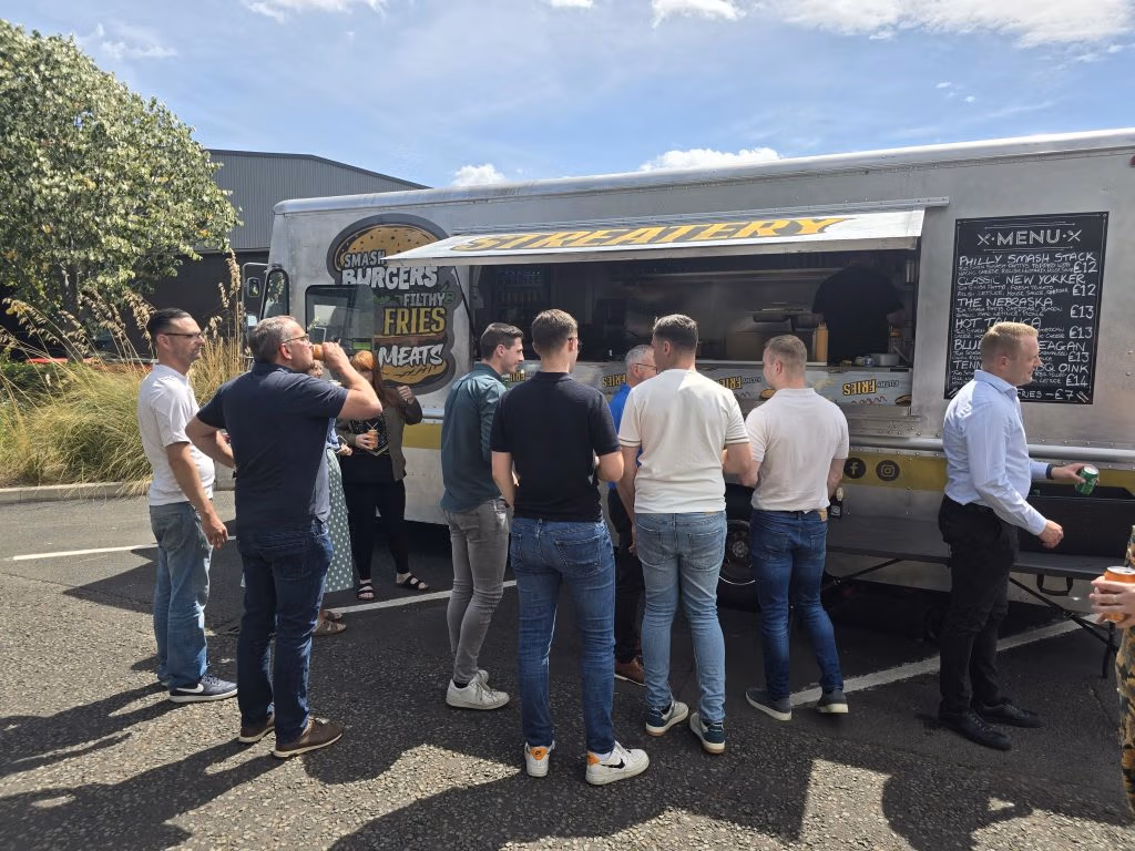 Queue for burger van
