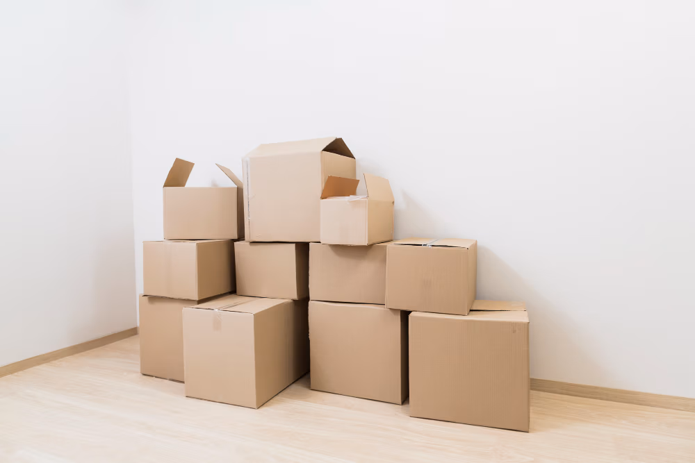 Different sized cardboard boxes