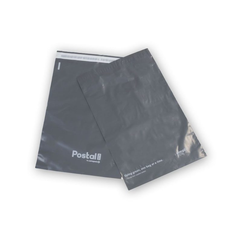 two grey mailing bags