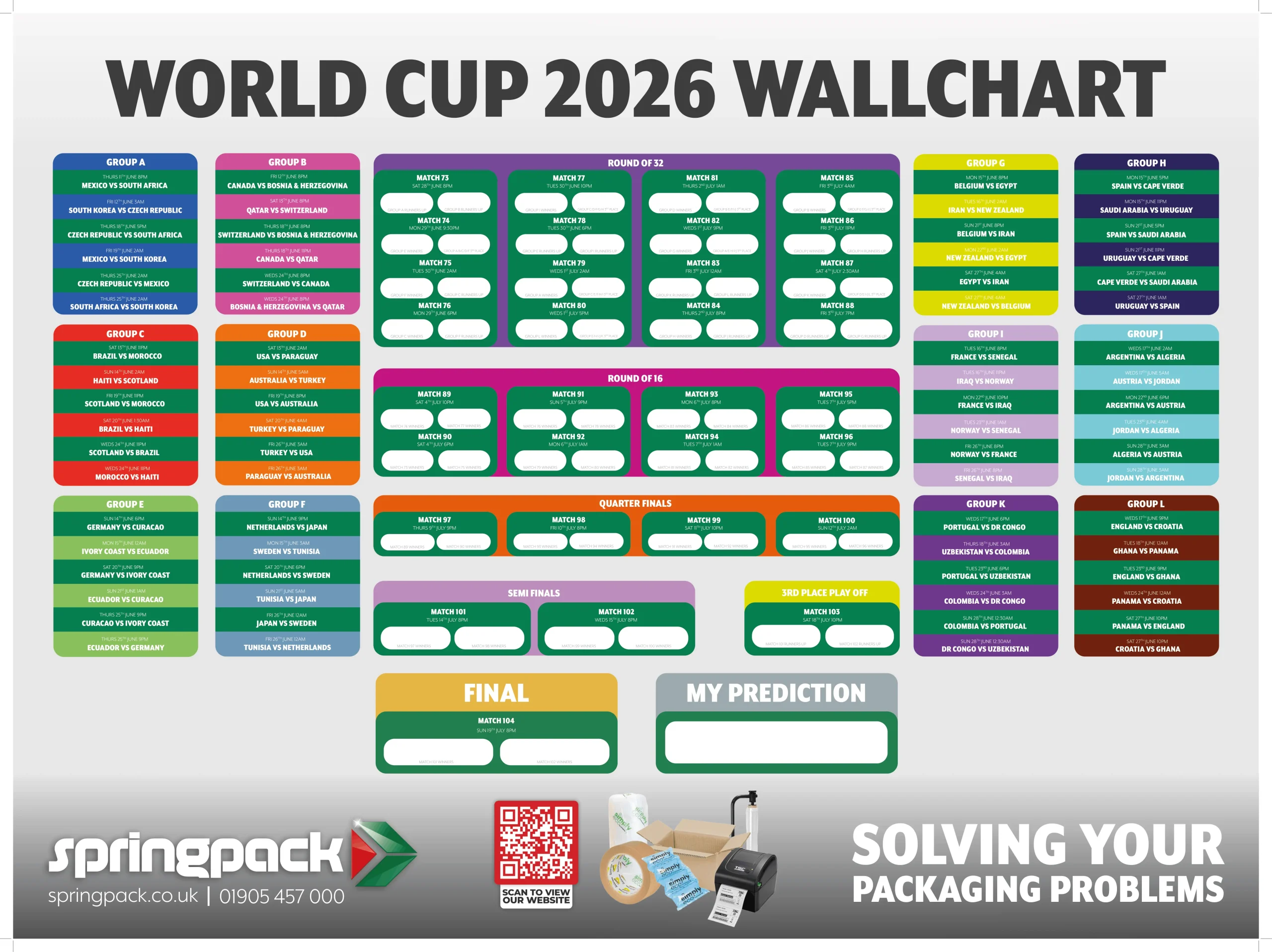 World Cup Wall Chart 2026 Free Download Printable